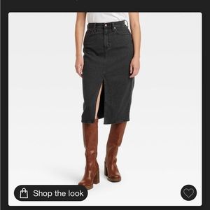 Universal Thread Black Denim Midi Skirt